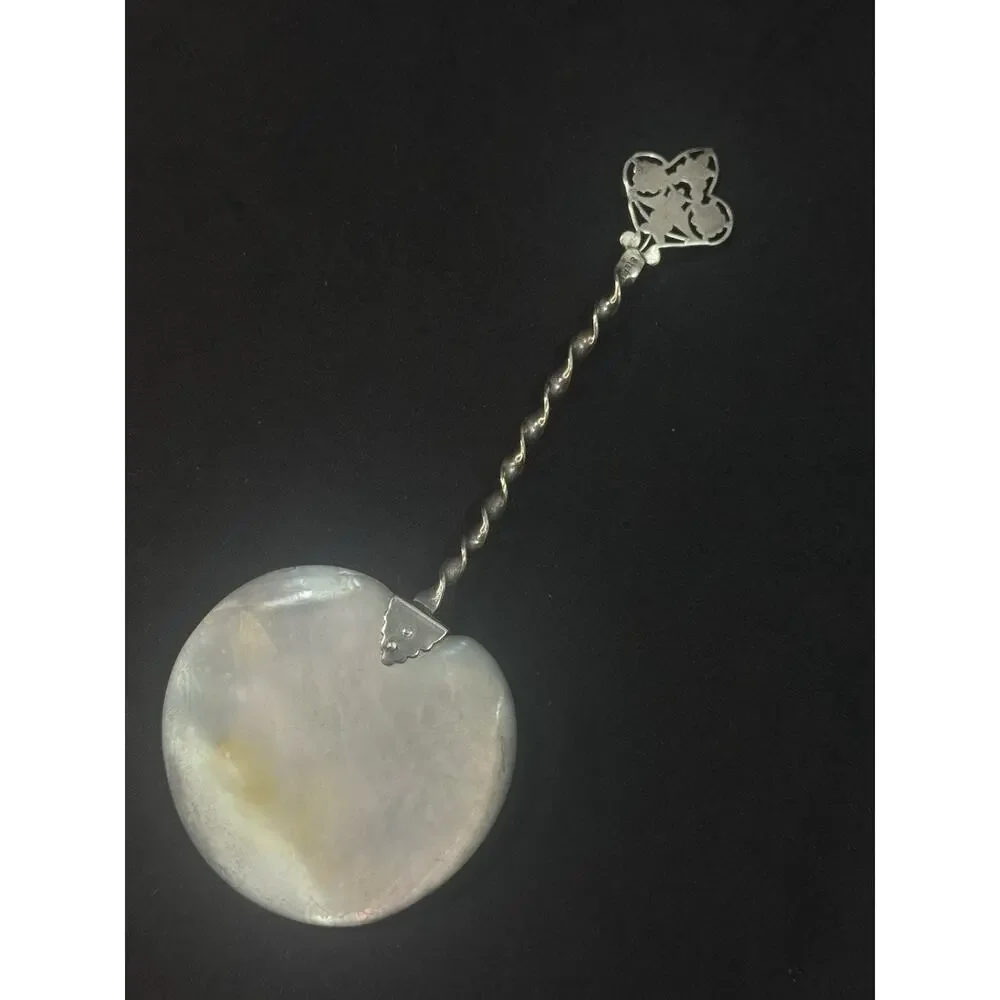 Mother Of Pearl Sterling Silver Handle Caviar Server